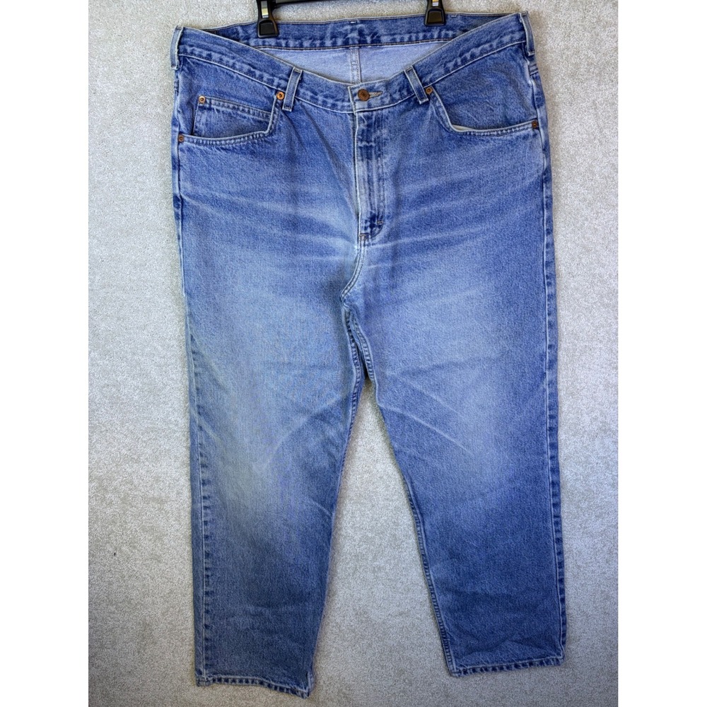 Vintage Britannia Jeans Mens 38x30 Blue Faded Whiskers Denim 1990s Relaxed